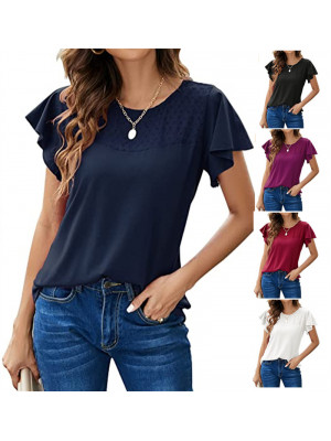 Summer Womens Casual Loose Tops Ladies Round Neck T Shirt Pullover Blouse Tee