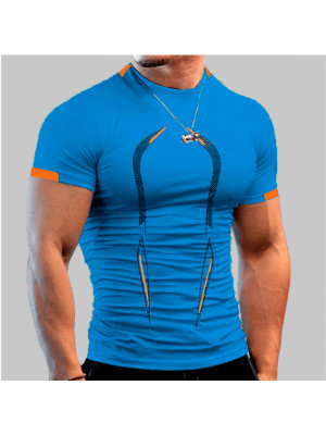 Mens Short Sleeve Quick Drying Tops Casual Slim Fit Muscle Tee T-shirt Blouse 