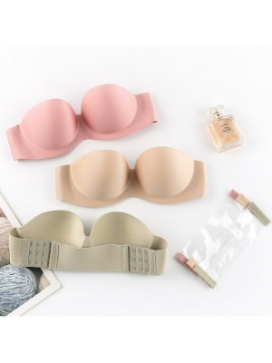 Strapless Padded Push Up Bra Clear Back Straps Bras Wedding Party Invisible Bra