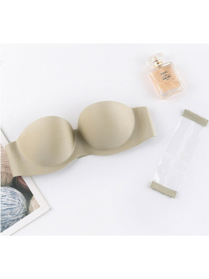 Strapless Padded Push Up Bra Clear Back Straps Bras Wedding Party Invisible Bra