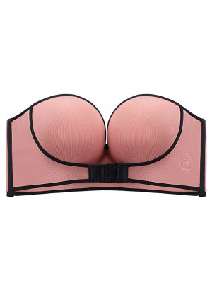 Women Strapless Push Up Bra Front Closure Bralette Invisible Bras Soft Underwear