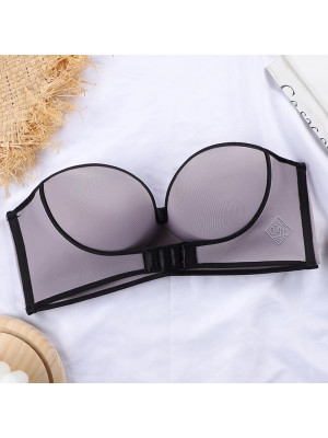 Women Strapless Push Up Bra Front Closure Bralette Invisible Bras Soft Underwear