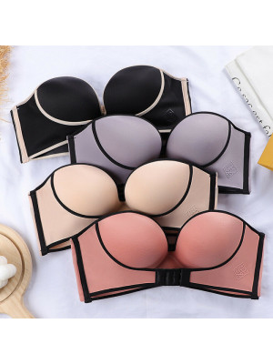 Women Strapless Push Up Bra Front Closure Bralette Invisible Bras Soft Underwear