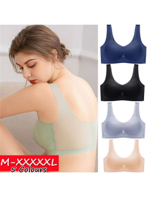 Women Ultra-thin Ice Silk Bra Ladies Seamless Everydaywear Wire-free Bralette UK