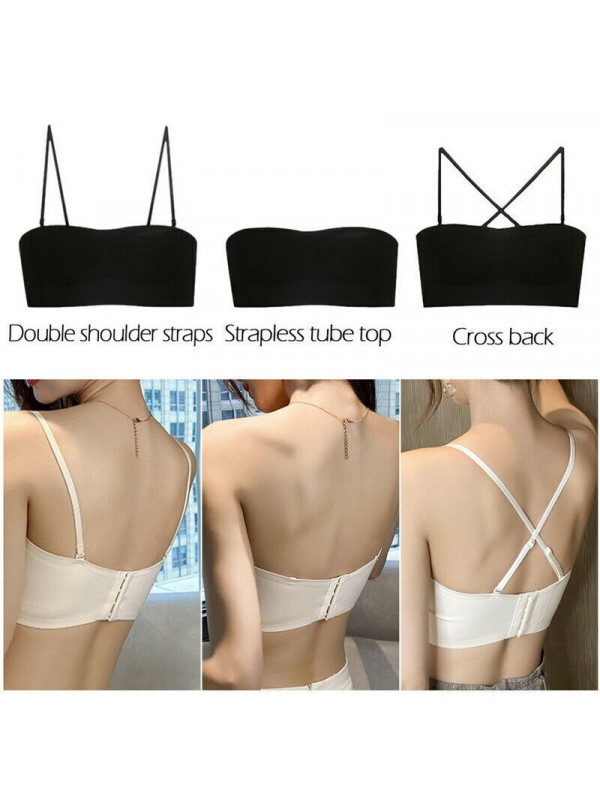 Womens Invisible Push Up Bra Bralette Strapless Bras Underwear Sexy Lingerie UK⭐