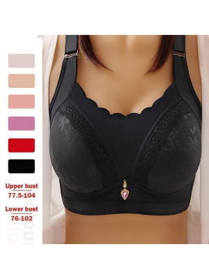 Women Wireless Deep V Lace Push Up Bras Ladies Gather Full Coverage Underwear UK