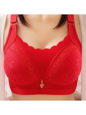 Women Wireless Deep V Lace Push Up Bras Ladies Gather Full Coverage Underwear UK