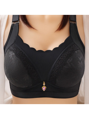 Women Wireless Deep V Lace Push Up Bras Ladies Gather Full Coverage Underwear UK