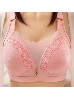 Women Wireless Deep V Lace Push Up Bras Ladies Gather Full Coverage Underwear UK