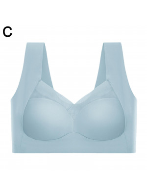 Women Ultra-thin Ice Silk Bra Summer Seamless No buckle Wire-free Bralette Bras