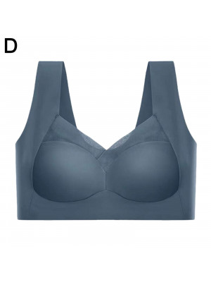 Women Ultra-thin Ice Silk Bra Summer Seamless No buckle Wire-free Bralette Bras