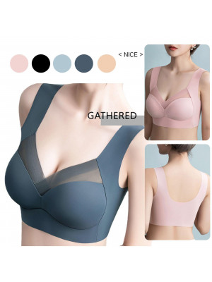 Women Ultra-thin Ice Silk Bra Summer Seamless No buckle Wire-free Bralette Bras