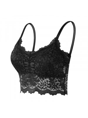 Womens Lace Bralette Bralet Bra Bustier Crop-Top Ladies Camisole Cami Vest Tank