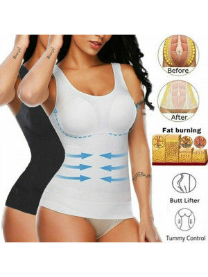 Womens Tank Top Shapewear Compression Firm Tummy Control Camisole Shaper Vest UK