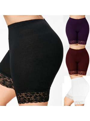 Womens Safety Under Shorts Soft Stretch Lace Trim Leggings Short Yoga Pants Wear