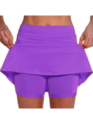 Womens Sports Skort High Waist Culotte Party Yoga Gym Summer Mini Skirt Dress UK