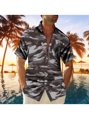 Mens Short Sleeve Palm Tree Hawaii Shirts Summer Beach Floral T Shirt Beach Tops