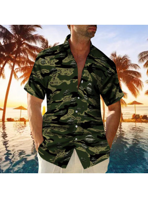 Mens Short Sleeve Palm Tree Hawaii Shirts Summer Beach Floral T Shirt Beach Tops