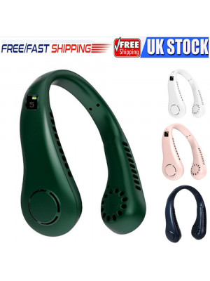 Mini Neckband Bladeless Fan Lazy Neck Hanging USB Rechargeable Portable Cooler