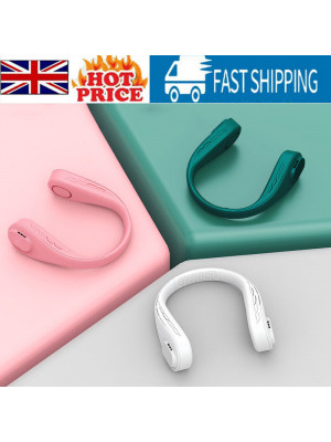 Mini Neckband Bladeless Fan Lazy Neck Hanging USB Rechargeable Portable Cooler