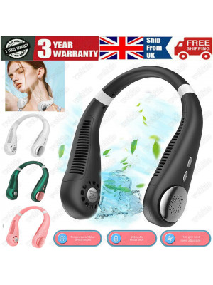 Neck Hanging Mini Fan USB Rechargeable Portable Neckband Bladeless Lazy Cooler