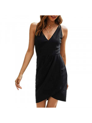 Womens Summer Hoilday V Neck Dress Ladies Beach Sleeveless Fashion Party Dresses