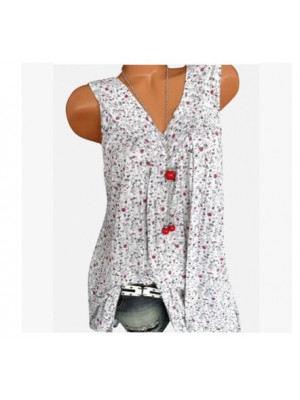 Plus Size Womens Sleeveless Floral Vest Tops Ladies Casual Tank Blouse Shirt Tee