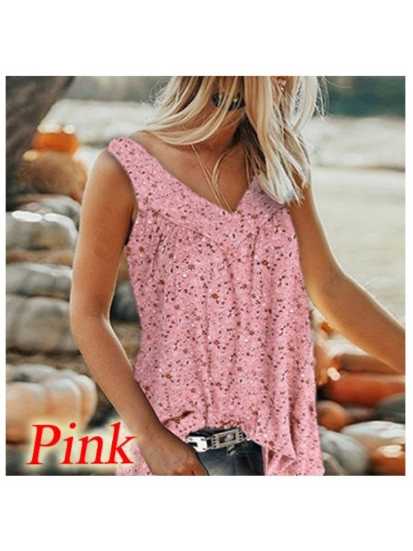 Plus Size Womens Sleeveless Floral Vest Tops Ladies Casual Tank Blouse Shirt Tee