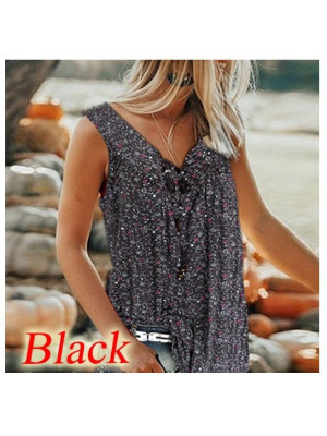 Plus Size Womens Sleeveless Floral Vest Tops Ladies Casual Tank Blouse Shirt Tee