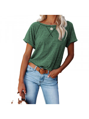 Womens Short Sleevel Loose Crew Neck T Shirt Ladies Summer Cami Blouse Tops Tee