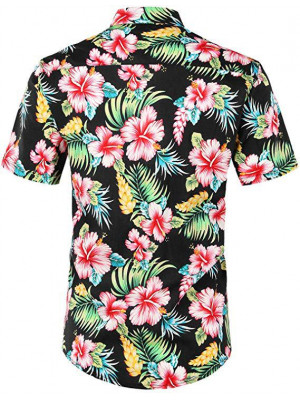 Men's Digital Printing Blouse Hawaiian Summer Beach Short Sleeve T Shirt Top