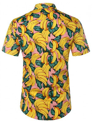 Men's Digital Printing Blouse Hawaiian Summer Beach Short Sleeve T Shirt Top