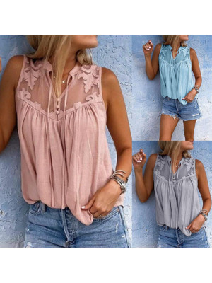 Womens Party Tops Pullover Sleeveless Ladies Vest Casual Blouse Chiffon Shirt UK