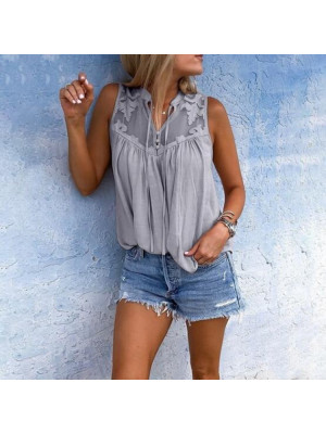 Womens Party Tops Pullover Sleeveless Ladies Vest Casual Blouse Chiffon Shirt UK