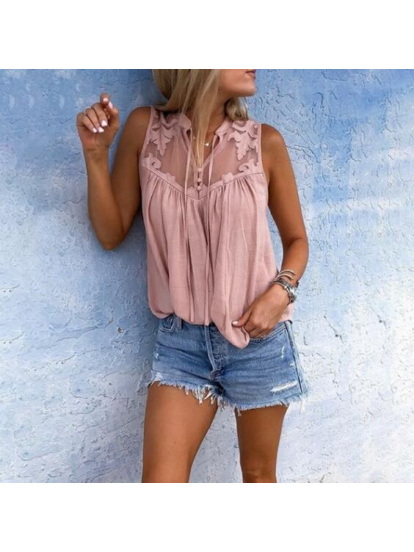 Womens Party Tops Pullover Sleeveless Ladies Vest Casual Blouse Chiffon Shirt UK