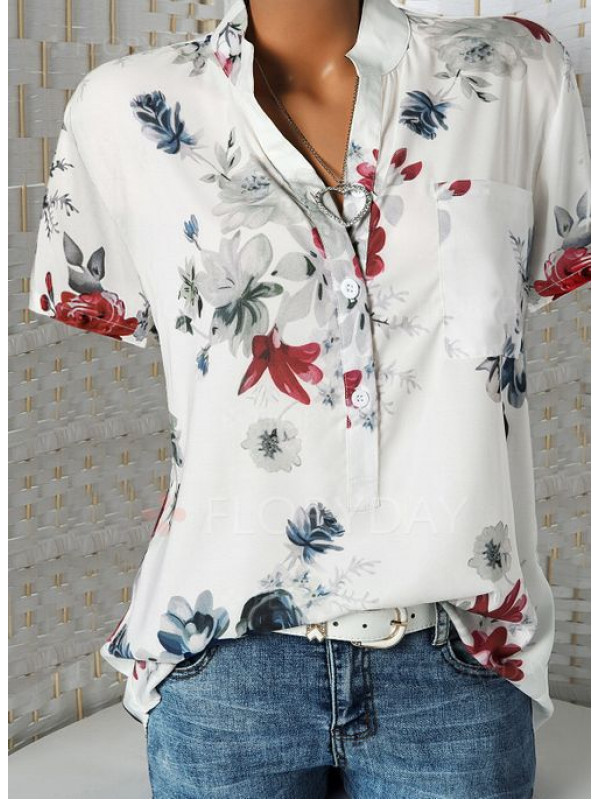 Ladies Short Sleeve Tops Womens Print Slim Blouse Tee Plus Size Summer T Shirt