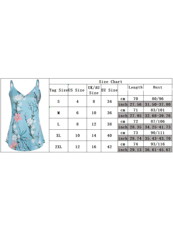 UK Womens Summer Boho Tank Tops Camisole Holiday V Neck Ladies Casual Vest Tees