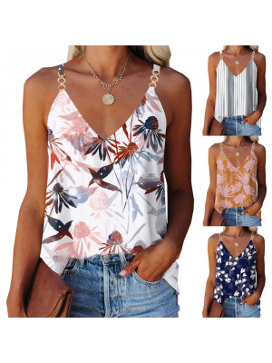 Sexy Womens V-neck Cami Floral Vest Tank Top Ladies Sleeveless Camisole T Shirt