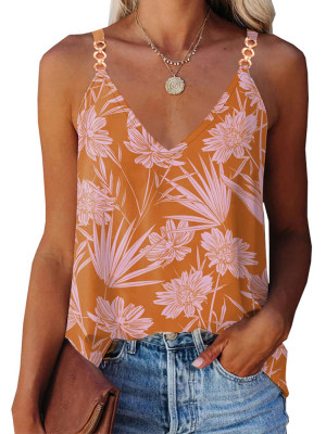 Sexy Womens V-neck Cami Floral Vest Tank Top Ladies Sleeveless Camisole T Shirt