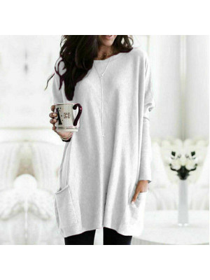 Womens Long Sleeve Pullover T-shirt Ladies Loose Casual Tops Tunic Jumper Blouse