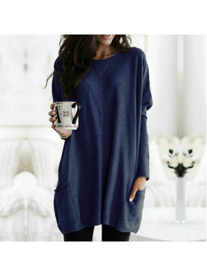 Womens Long Sleeve Pullover T-shirt Ladies Loose Casual Tops Tunic Jumper Blouse