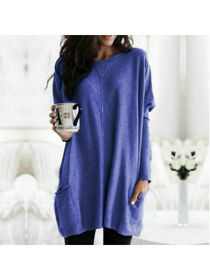 Womens Long Sleeve Pullover T-shirt Ladies Loose Casual Tops Tunic Jumper Blouse