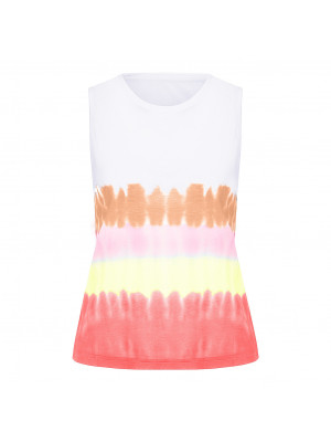 Plus Size Womens Loose Sleeveless Tops T Shirt Ladies Summer Tie Dye Blouse Vest