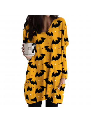 Womens Halloween Tops Long Sleeve T Shirt Ladies Pullover Casual Dress Blouse