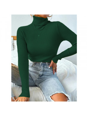 Womens Turtleneck Knitted Jumper T Shirt Ladies Slim Fit Long Sleeve Blouse Tops