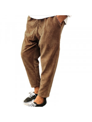 Mens Corduroy Harem Pants Causal Business Wide Leg Trousers Yoga Joggers Bottoms