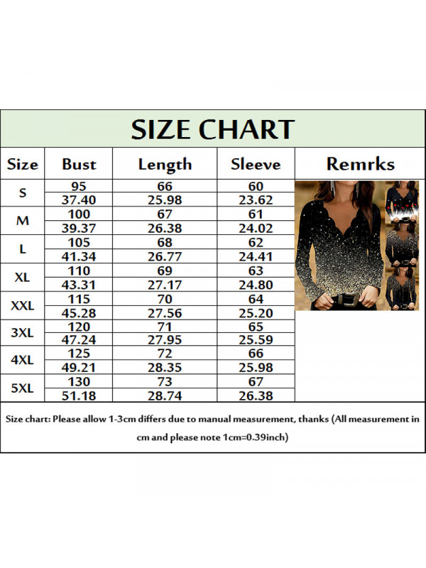 Womens Print V Neck Loose Pullover T Shirt Ladies Long Sleeve Blouse Casual Tops