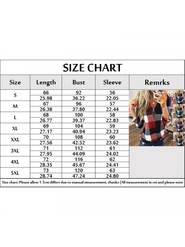 Plus Size Womens V Neck Loose Tops Blouse Ladies Plaid Long Sleeves T Shirts UK