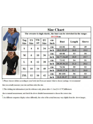 Women Sexy V Neck Knitted Shirts Ladies Slim Fit Long Sleeve Sweater Blouse Tops