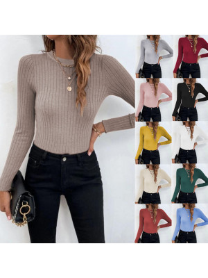 Women Sexy Pullover Knitted Jumper Shirt Ladies Slim Fit Long Sleeve Blouse Tops